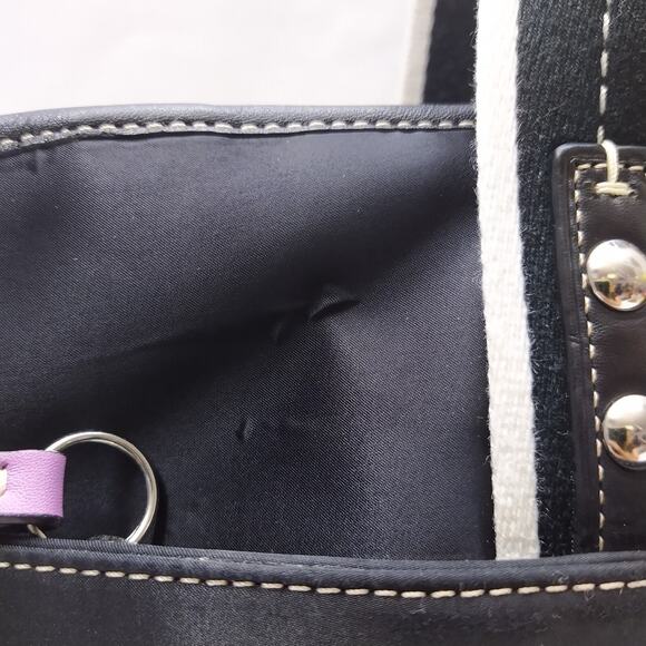 Coach Chelsea Black Nylon Double Handles Zipper Closure Large Tote Shoulder Bag - Picture 16 of 16